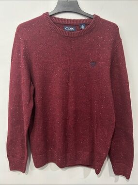 Chaps Men's Burgundy Flecked Crewneck Sweater